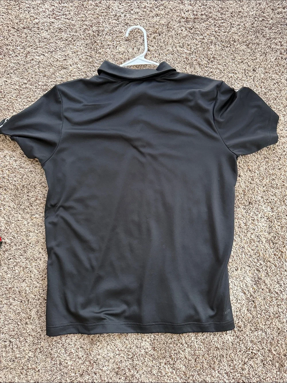 Adidas Men’s Black Short-Sleeve Polo with Sleeve Logo Size Medium M